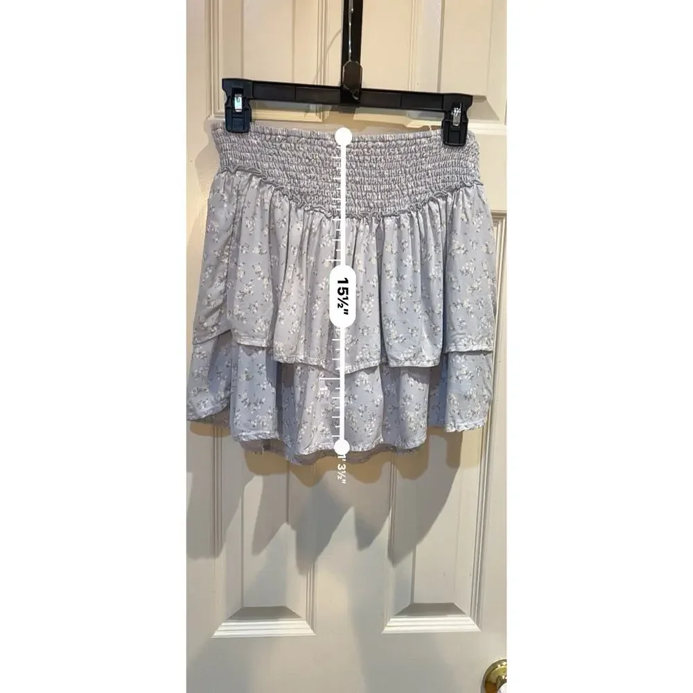 Hollister Womens Juniors Floral Skort Ultra High Rise Pleated Size MEDIUM EUC!